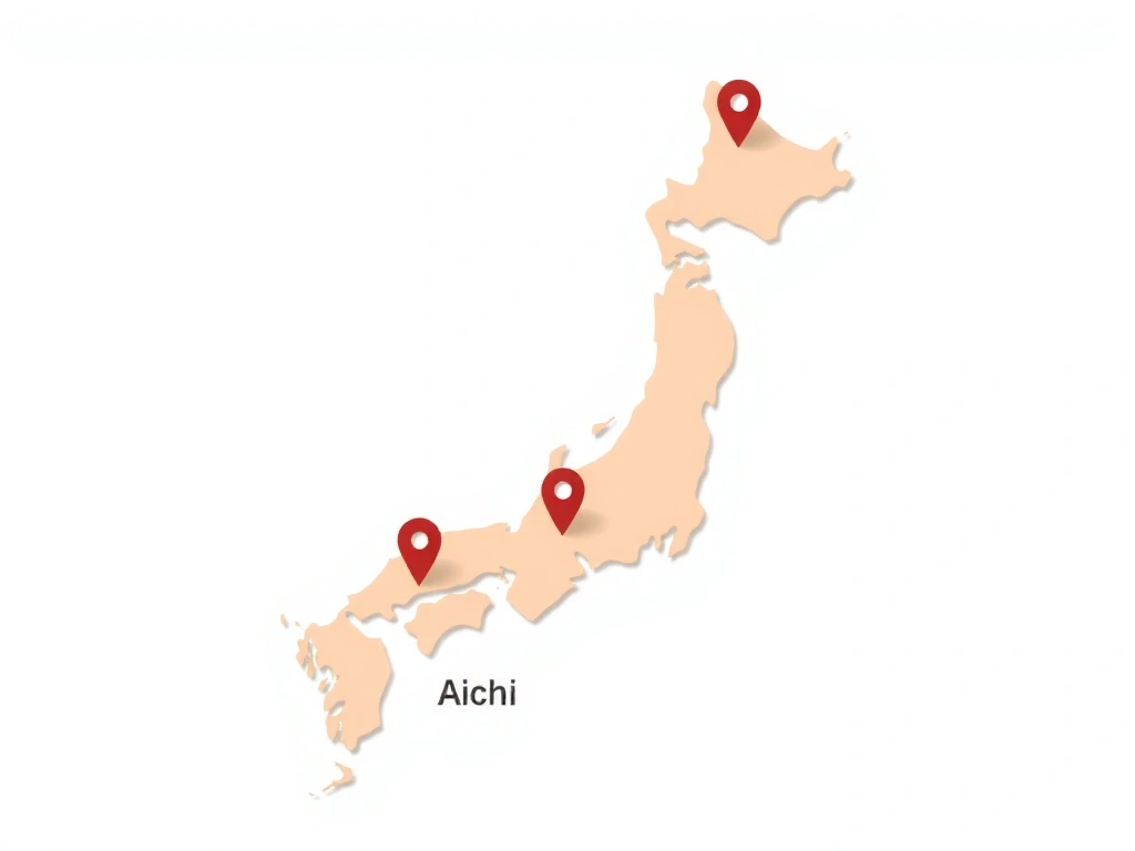 Map of Aichi, Japan